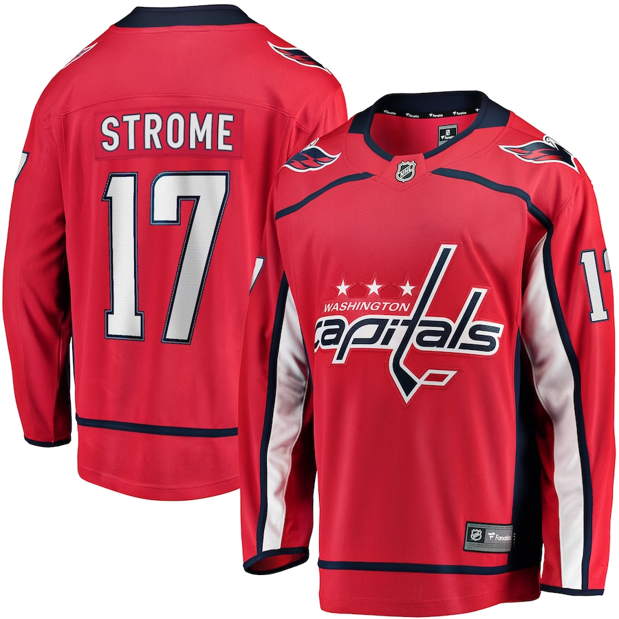 Men's Washington Capitals Dylan Strome #17 Red Home Breakaway Jersey